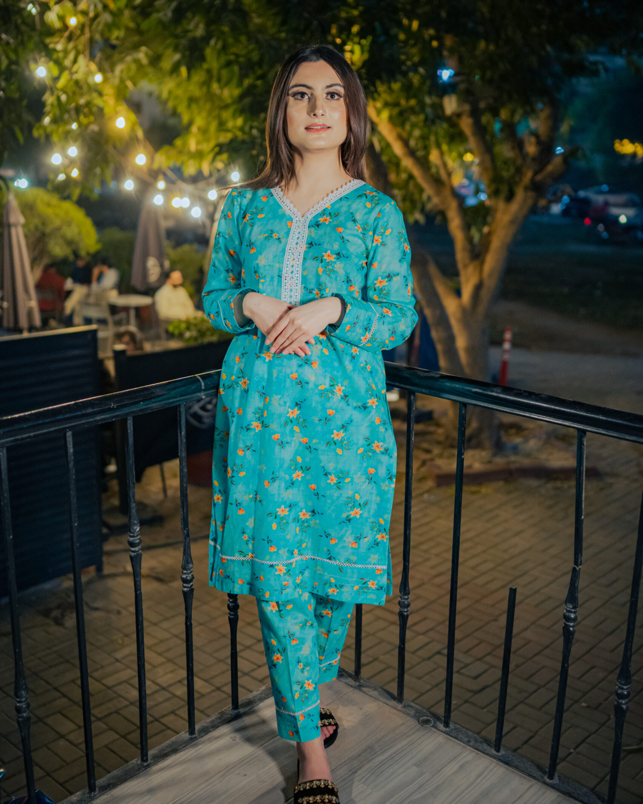 TEAL DIGITAL PRINTED LAWN SUIT-2PC STITCHED