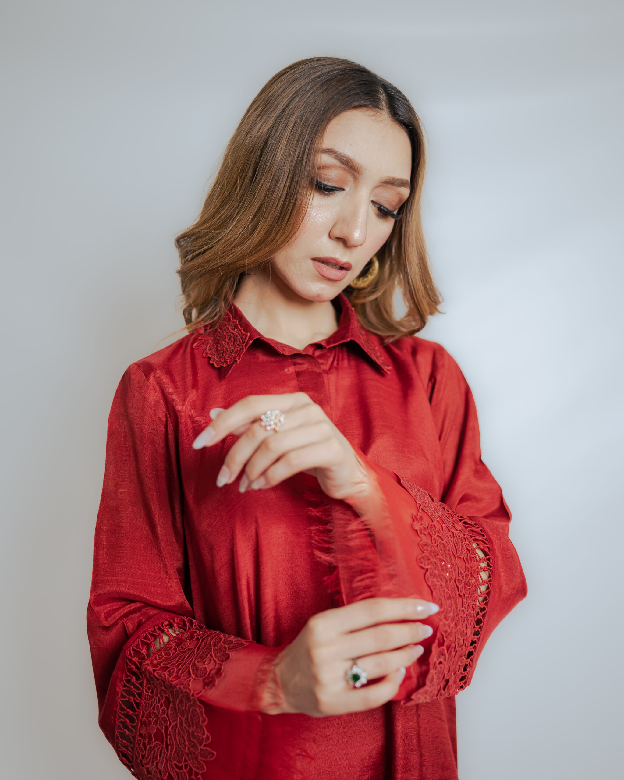 RAW SILK SUIT 2PC-STITCHED